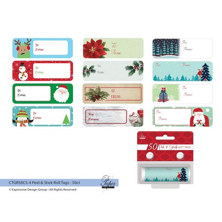 PAPER IMAGES Assorted Peel N Stick Holiday Gift Tags CTGR50CS-7
